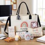 Aliceset 10 Pcs Administrative Assistant Appreciation Gifts Set Include Coffee Mug Candle Canvas Tote Cosmetic Bag Bracelet Badge Holder Socks Notebook Ballpoint Pen Gift Card for Secretary Women