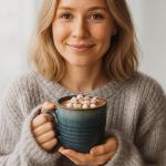 Ava Nord 14 oz Coffee Mugs Set of 4, Ceramic Coffee Mugs with Handle – Reactive Glaze Stoneware Coffee Mug Set for Tea, Latte, Cappuccino, Cocoa, Hot Chocolate – Microwave & Dishwasher Safe - Blue