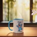 Disney Lilo & Stitch Before Coffee & After Coffee Ceramic Mug, Blue/White