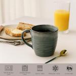 Ava Nord 14 oz Coffee Mugs Set of 4, Ceramic Coffee Mugs with Handle – Reactive Glaze Stoneware Coffee Mug Set for Tea, Latte, Cappuccino, Cocoa, Hot Chocolate – Microwave & Dishwasher Safe - Blue