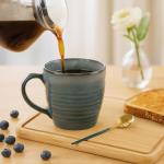 Ava Nord 14 oz Coffee Mugs Set of 4, Ceramic Coffee Mugs with Handle – Reactive Glaze Stoneware Coffee Mug Set for Tea, Latte, Cappuccino, Cocoa, Hot Chocolate – Microwave & Dishwasher Safe - Blue