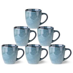 GBHOME Ceramic Coffee Mugs Set of 6, 12oz Stoneware Coffee Mugs Set For Dad Mom Women MEN, Light Weight Coffee Cups for Latte/Tea/Beer/Hot Cocoa, Dishwasher & Microwave Safe