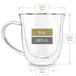 Teabloom Double Walled Borosilicate Glasses – Set of 2 Insulated Glass Cups for Tea, Coffee and More - 8 oz / 240 ml – Canterbury Bells Collection