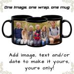Custom Mug with One Wrap Picture or Text, Personalized Mug, Microwave & Dishwasher Safe Ceramic Mug, 11 Ounces