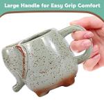 Tea Mug Elephant Cup Ceramic 15oz Tea Mug with Tea Bag Holder Ceramic Green Unique Cup Great for a Tea Lover