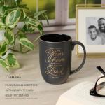 Christian Art Gifts Large Scripture Coffee Mug for Men, Women & Grads: Know the Plans Inspirational Bible Verse, Durable Ceramic Novelty Tea Cup, Sturdy Handle, Large 15 oz. Capacity, Charcoal & Gold