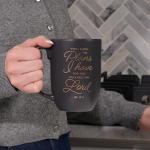 Christian Art Gifts Large Scripture Coffee Mug for Men, Women & Grads: Know the Plans Inspirational Bible Verse, Durable Ceramic Novelty Tea Cup, Sturdy Handle, Large 15 oz. Capacity, Charcoal & Gold