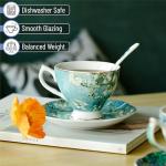 BTaT Porcelain Tea Cup Set - 6 Pieces, Includes Spoons