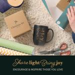 Christian Art Gifts Large Scripture Coffee Mug for Men, Women & Grads: Know the Plans Inspirational Bible Verse, Durable Ceramic Novelty Tea Cup, Sturdy Handle, Large 15 oz. Capacity, Charcoal & Gold