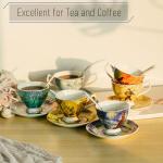 BTaT Porcelain Tea Cup Set - 6 Pieces, Includes Spoons