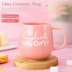 Mom Birthday Gifts for Mom from Daughter Son - Funny Mothers Day Birthday Gifts Ideas for New Moms Mother - 14Oz Ceramic Coffee Mug, Heart-Shaped Jewelry Dish, Gift Boxed Set, 10pcs - Best Moms Gift