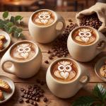 LemonRoad 6 oz Espresso Cups Set of 4 - Unglazed Porcelain Mugs with Handle Natural Earthiness Finish, for Espresso, Latte, Cappuccino & Tea