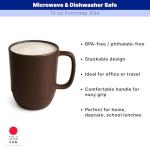 JapanBargain Japanese Plastic Mug 12oz BPA-Free Non-Toxic Unbreakable Camping Coffee Tea Milk Juice Water Mug Made in Japan Dishwasher & Microwave Safe, Chocolate Brown