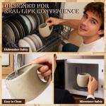 LemonRoad 6 oz Espresso Cups Set of 4 - Unglazed Porcelain Mugs with Handle Natural Earthiness Finish, for Espresso, Latte, Cappuccino & Tea