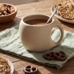 LemonRoad 6 oz Espresso Cups Set of 4 - Unglazed Porcelain Mugs with Handle Natural Earthiness Finish, for Espresso, Latte, Cappuccino & Tea