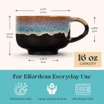 NOVA CERAMICS Large Coffee Mug - Ceramic Coffee Mug - Coffee Cups with Handle - 16 oz Coffee Mugs - Microwave & Dishwasher Safe - Gifts For Women Men Him Her - 16oz - Monsoon