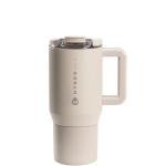 HydroJug Coffee Traveler 20 oz - Leak-Resistant, Ceramic-Lined Insulated Travel Coffee Mug for Hot or Cold Drinks with Flip Lid & Handle, Dishwasher Safe Coffee Tumbler, Dune