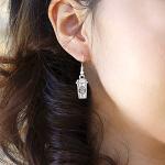 Inspired Silver - Coffee Travel Mug - Silver Dangle Earrings for Women - Unique Charm Earrings French Hook Drop - Women's Dangly Earrings Jewelry Gift