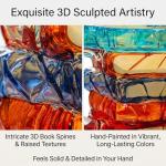 BUENLY Chapter Book Mug Novelty Coffee Mugs, Novelty 3D Painted Books Coffee Mug, 11Oz Books Stack Glass Cup Gift for Readers (1pcs)