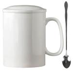 GANBEITEE Extra Large Coffee Cups 33 oz, Oversized Mug Super Big Tea Cup with Handle Lid Spoon for Office and Home (White)