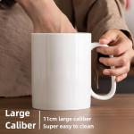GANBEITEE Extra Large Coffee Cups 33 oz, Oversized Mug Super Big Tea Cup with Handle Lid Spoon for Office and Home (White)