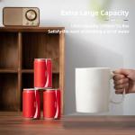 GANBEITEE Extra Large Coffee Cups 33 oz, Oversized Mug Super Big Tea Cup with Handle Lid Spoon for Office and Home (White)