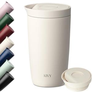 KIVY Travel Coffee Mug Tumbler [24h Cold | 6h Hot] Reusable Insulated Coffee Tumbler Stainless Steel - Spill Proof Coffee Travel Mug - Leakproof 12oz Insulated cup to go - Dishwasher Safe, BPA Free