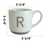 COLLECTIVE HOME - Ceramic Mug, Uppercase Letter Design, Matte Sandstone Texture, Minimalist and Stylish, 15oz, Perfect for Personalized Gifts (R)
