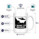 Artisan Owl I Want to Believe UFO Mug - 15oz Funny Alien Tea & Coffee Cup for Sci-Fi Space Extraterrestrial Fans