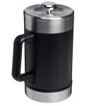 STANLEY Classic Stay-Hot French Press Coffee Maker 48 oz | 5 Minute Brew, 4 Hours Hot | Mesh Filter for Coffee Grounds | Insulated Stainless Steel French Press | BPA-Free | Black 2.0