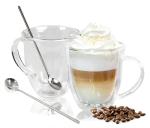 AYL Double Wall Glass Coffee Mugs - 13 oz Insulated Clear Latte Mugs Set of 2, Perfect for Espresso, Cappuccino, Latte, Tea - Elegant Glass Coffee Cups