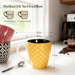 DOWAN Coffee Mugs Set of 6, 10 oz Porcelain Mugs, Cappuccino Cups, Ceramic Tea Cups with Handle for Men Women, Mug Gift Set, Housewarming Wedding Gift