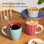 DOWAN Coffee Mugs Set of 6, 10 oz Porcelain Mugs, Cappuccino Cups, Ceramic Tea Cups with Handle for Men Women, Mug Gift Set, Housewarming Wedding Gift