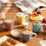 DOWAN Coffee Mugs Set of 6, 10 oz Porcelain Mugs, Cappuccino Cups, Ceramic Tea Cups with Handle for Men Women, Mug Gift Set, Housewarming Wedding Gift