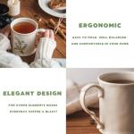 DELIGHTS GALORE Artistic Lavender pattern Ceramic Coffee Mug - 16oz, Hand-Painted, Microwave heating and dishwasher cleaning available, Ideal for Daily Brews