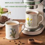 DELIGHTS GALORE Artistic Lavender pattern Ceramic Coffee Mug - 16oz, Hand-Painted, Microwave heating and dishwasher cleaning available, Ideal for Daily Brews