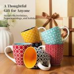 DOWAN Coffee Mugs Set of 6, 10 oz Porcelain Mugs, Cappuccino Cups, Ceramic Tea Cups with Handle for Men Women, Mug Gift Set, Housewarming Wedding Gift