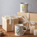 DELIGHTS GALORE Artistic Lavender pattern Ceramic Coffee Mug - 16oz, Hand-Painted, Microwave heating and dishwasher cleaning available, Ideal for Daily Brews