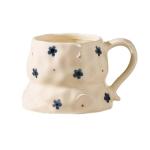 Handmade Ceramic Coffee Mug with Cute Flower Hearts Pattern Tea Cup- 11oz Unique Artistic Coffee Cup, Creative Gift for Tea, Cappuccino, and Office Use(1,Flower)