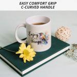 JRTW Hummingbird Mug, Enjoy the Little Things Inspirational Quotes Coffee Cups Ceramic, Hummingbird Gifts for Women, Inspirational Gifts Coffee Mug Cup for Women Girls