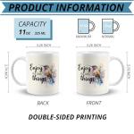 JRTW Hummingbird Mug, Enjoy the Little Things Inspirational Quotes Coffee Cups Ceramic, Hummingbird Gifts for Women, Inspirational Gifts Coffee Mug Cup for Women Girls