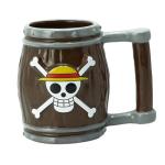 ABYSTYLE One Piece Anime Straw Hat Jolly Roger Barrel Ceramic Coffee Tea 3D Mug 12 oz Drinkware Manga Gift One Piece Mug OP Merch Anime Collectible Cup