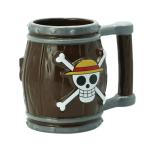 ABYSTYLE One Piece Anime Straw Hat Jolly Roger Barrel Ceramic Coffee Tea 3D Mug 12 oz Drinkware Manga Gift One Piece Mug OP Merch Anime Collectible Cup