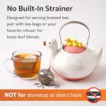 WUYIAZHI Duck Shaped Ceramic Teapot with Iron Handle, 40 oz Teapot for Tea, Cute Duck Design