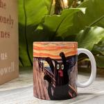 SUUURA-OO Famous Art Paintings Funny Cat Coffee Mug for Artist Art Lover Teacher Cat Lovers, Famous Picture Classic Vincent Aesthetic Canvas Mug Birthday Gift for Women Man (The Scream)
