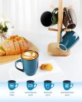 Ceramic Mugs 12oz,Large Ceramic Coffee Cups for Men, Women, Dad, Mom, Modern Coffee Mugs With Handle For Tea,Latte,Cappuccino,Cocoa. (Blue 1 Pack)
