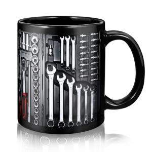 POEKLSYNM Mechanic Coffee Cup, Toolbox Set Car Mechanic, Handyman Wrench, Tools, Dad, Husband Gift, Men'S Gift | 11 Ounce Ceramic Cup Tea