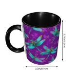 Dragonfly Funny Ceramic Coffee Mug 11 oz Novelty Tea Cup with Handle Gifts for Birthday Christmas Men Women Friends