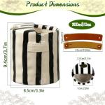 Shelprojsu 10oz Ceramic Espresso Coffee Mug,Vintage Striped Coffee Mugs with Scalding Cup Sleeve Suitable for Both Hot and Cold Drinks Ideal Gift for Coffee (Black)