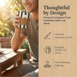 Shelprojsu 10oz Ceramic Espresso Coffee Mug,Vintage Striped Coffee Mugs with Scalding Cup Sleeve Suitable for Both Hot and Cold Drinks Ideal Gift for Coffee (Black)